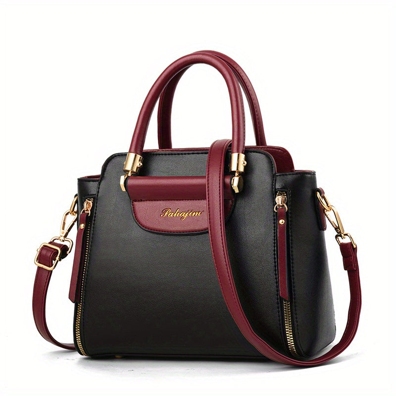 Women's Colorblock Tote Bag Satchel Shoulder Bag