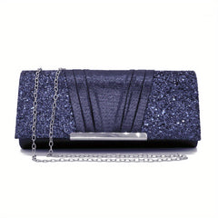 Glitter Clutch Wallet Flap Evening Bag Lightweight Shoulder Chain Bag