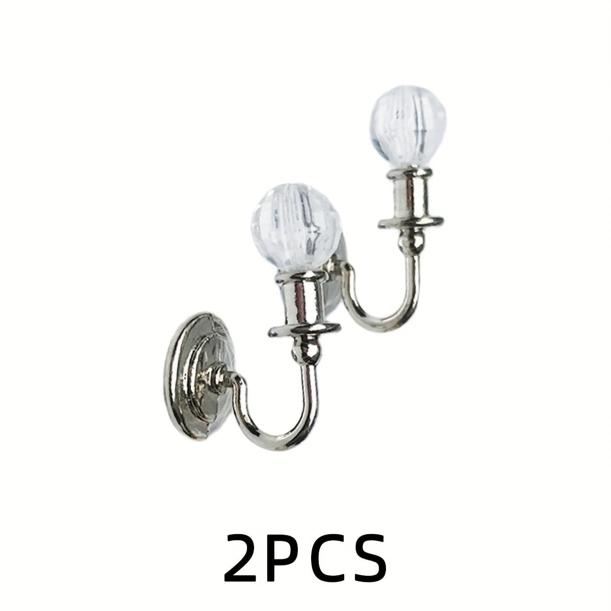 Crystal Wall Lamp Pair Mini Model Ornament Decorative Silvery Golden