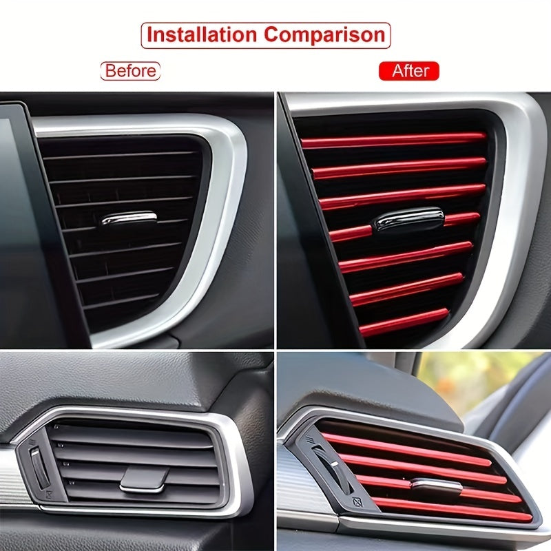 10PCS Car Air Conditioner Outlet Decorative U Shape Moulding Trim Strips