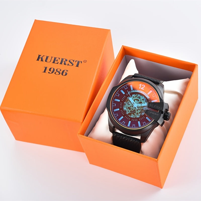 KUERST Steel Strap Mechanical Watch with Glow Pointer