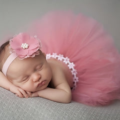 Cute Baby Girl Tutu Skirt & Hairband Set for Photoshoots