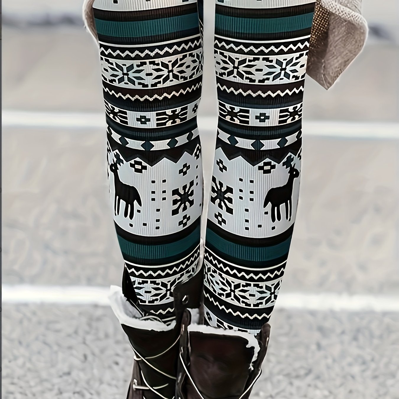 Western Ethnic Print Skinny Leggings High Waist Leggings