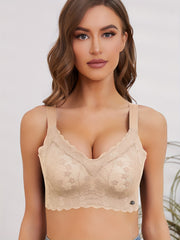 Lace Push Up Bra Breathable Scallop Trim Lingerie