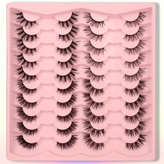 4 Styles False Eyelashes Natural Look Wispy Cat Eye Lashes 3D Fluffy Half Lashes