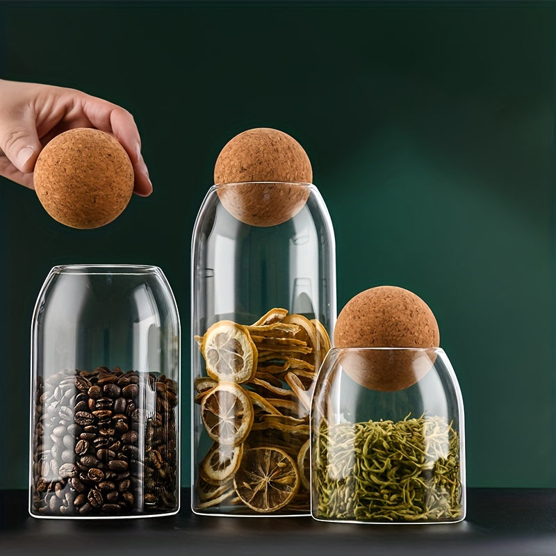 Glass Storage Jar With Wooden Lid Multi-functional Snack Pot