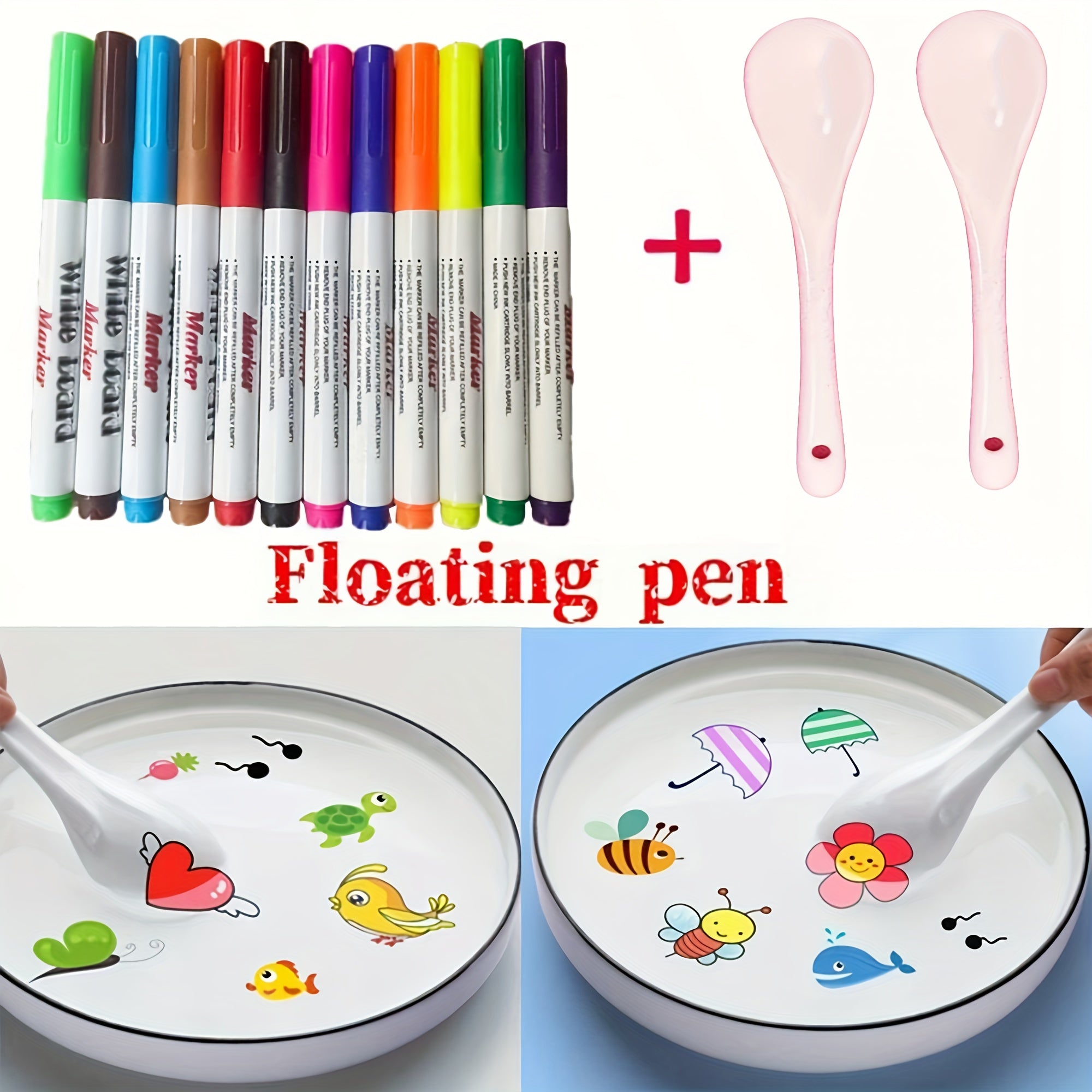 8 Washable Whiteboard Pen Set with Floating Refills