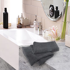 6 Pack Soft Cotton Hand Towels for Gym and Spa Dark Gray
