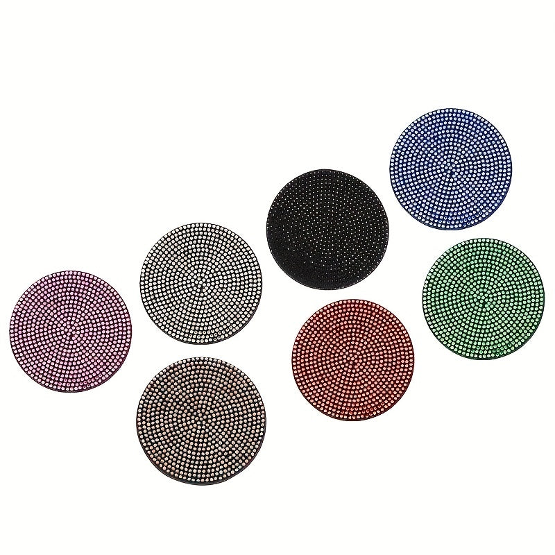 2pc Artificial Diamond Car Cup Mat Anti-slip Insulation Silicone Water Cup Mat