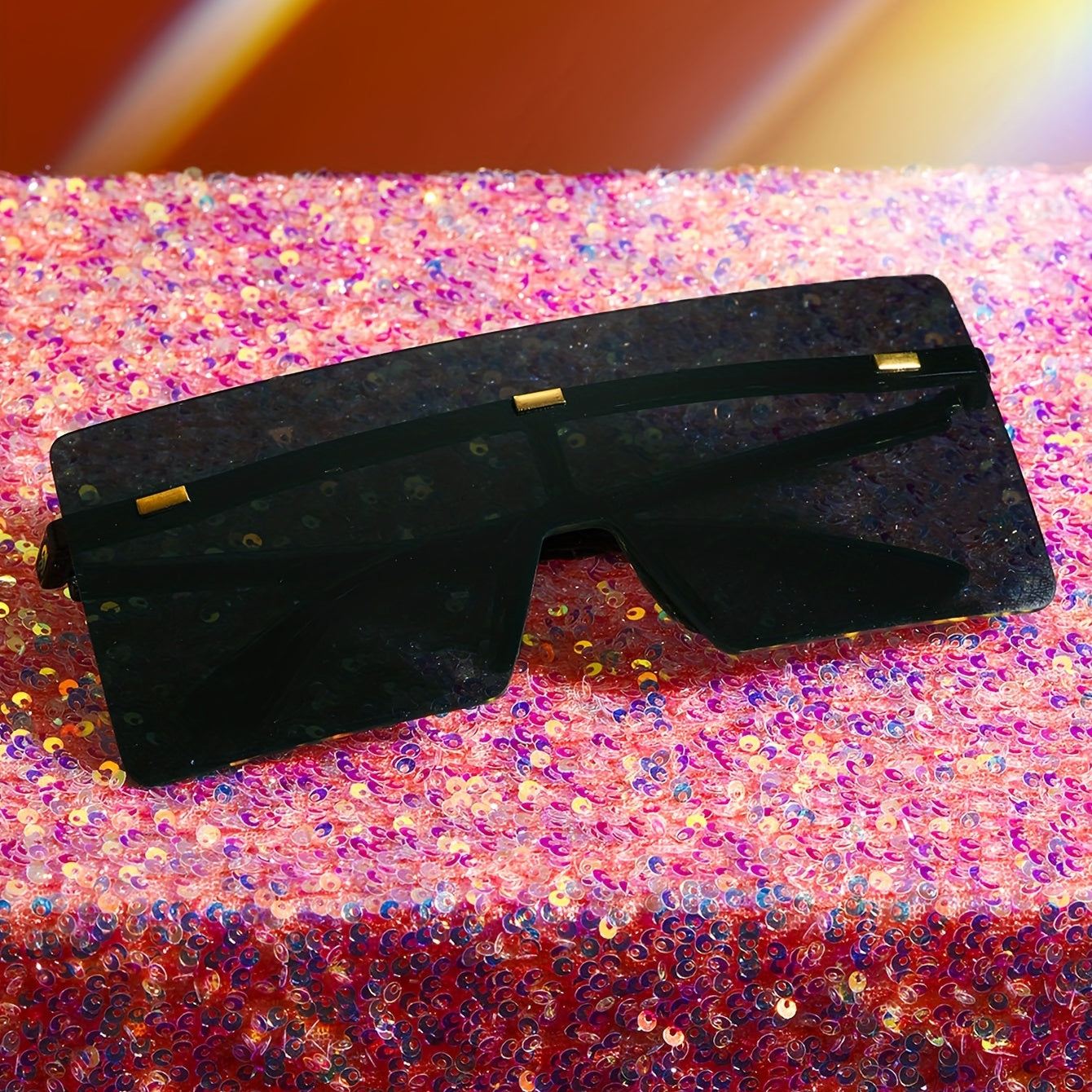 Y2K Oversized Rimless Shield Sunglasses UV400