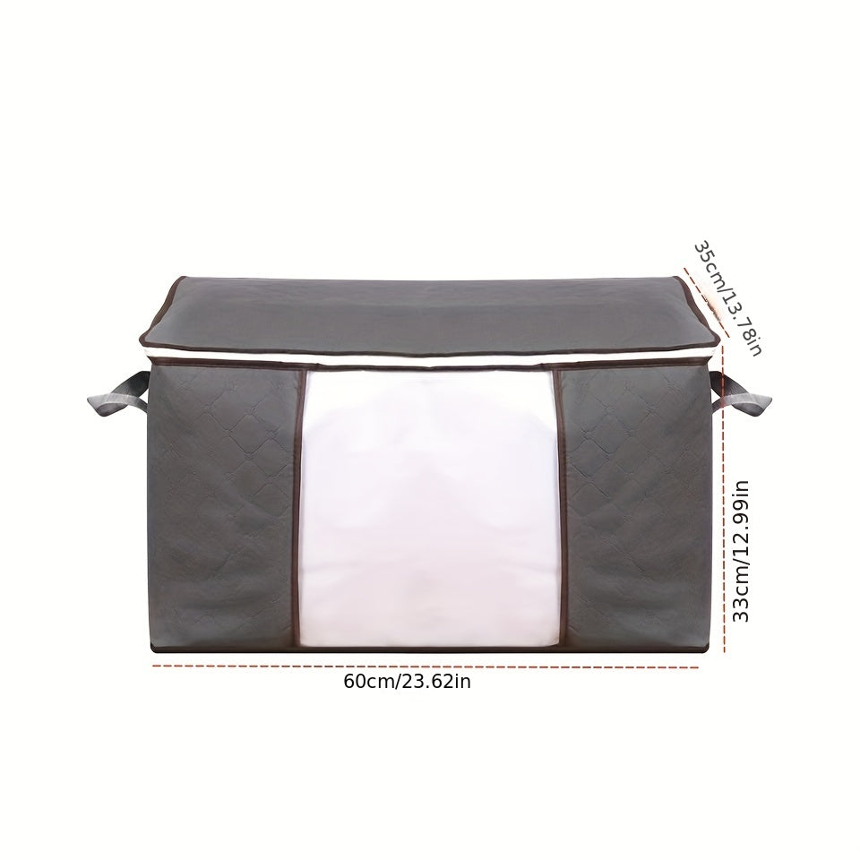 Large Foldable Blanket Storage Bag Clear Window & Zipper Closure