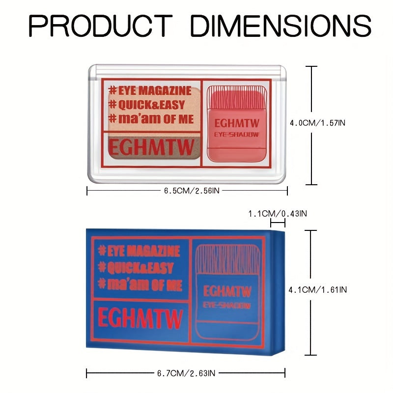 Pearly Two Tone Eyeshadow Palette Fast Makeup Durable Waterproof Gradient