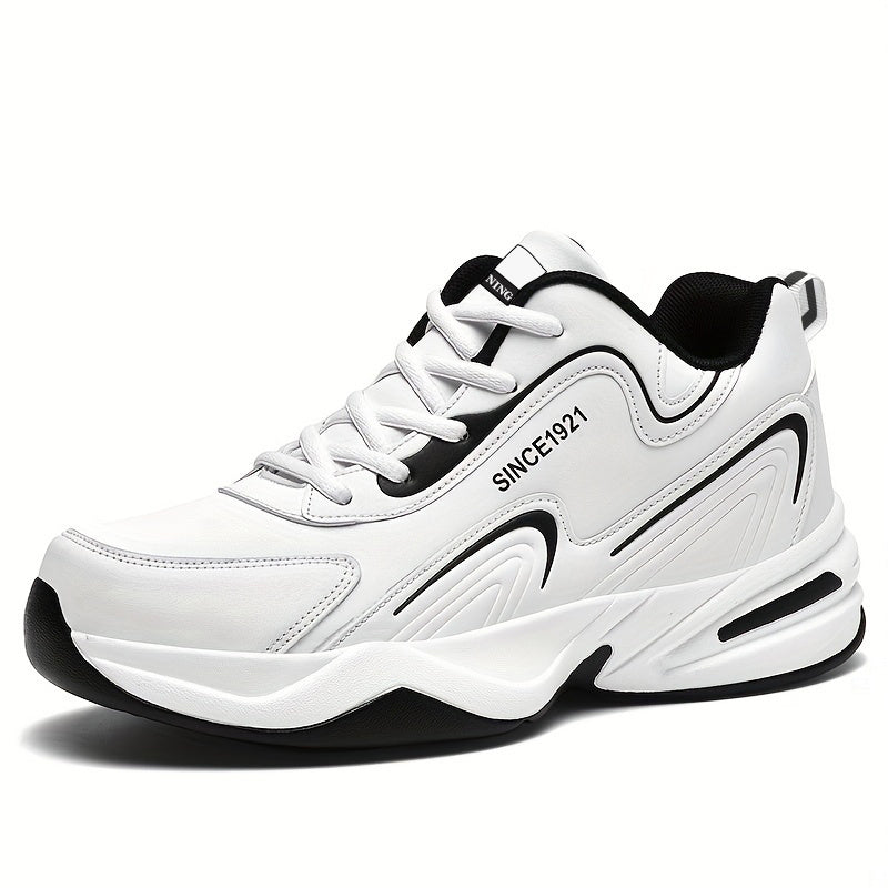 Men's Block Letter Print Chunky Sneakers