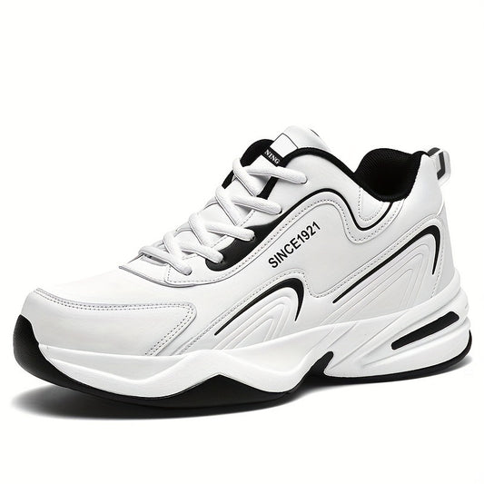 Men's Block Letter Print Chunky Sneakers
