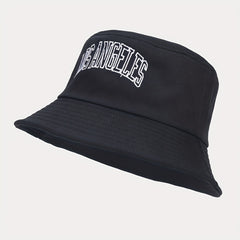 Retro Letter Embroidery Fisherman Hat Outdoor Sun Protection