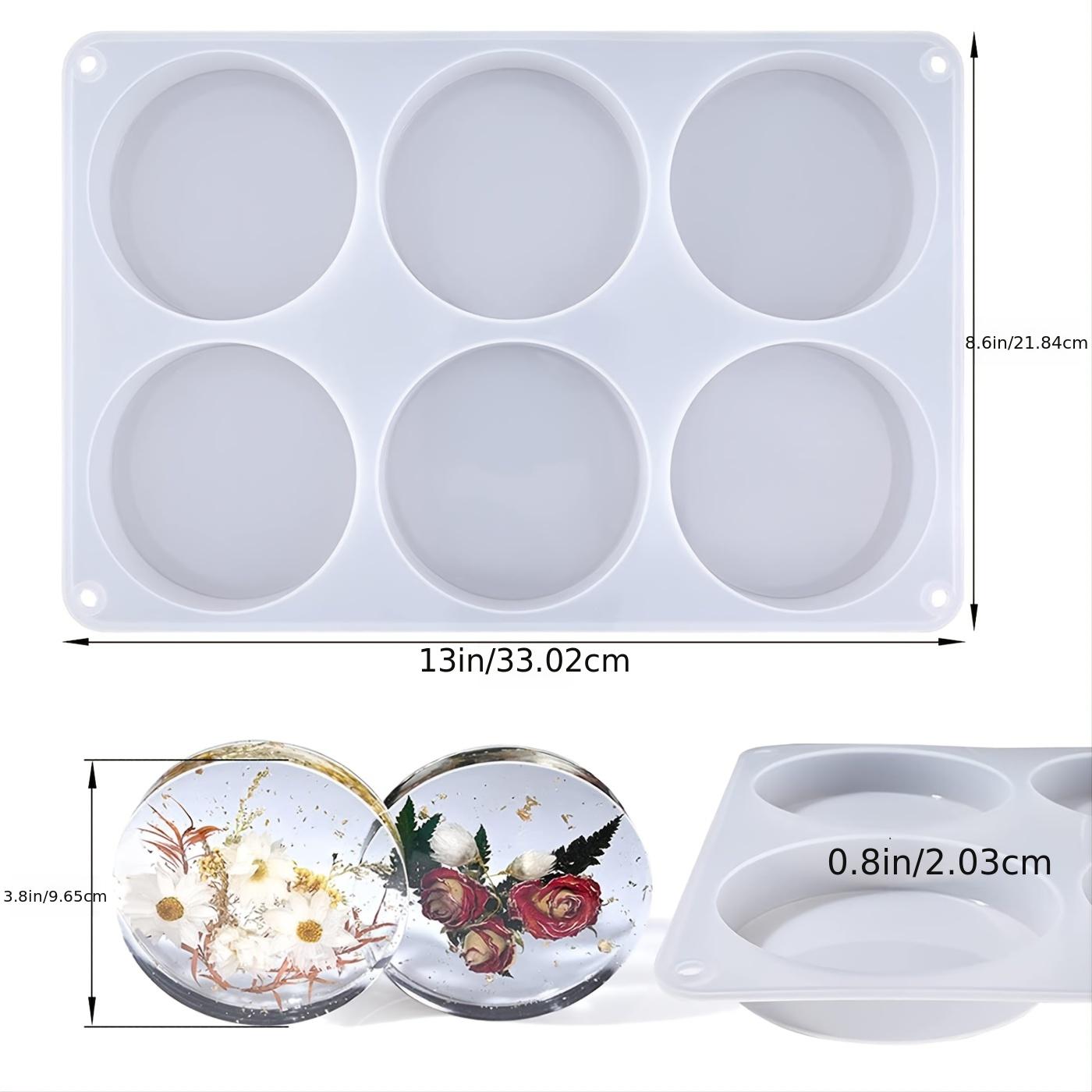 6-Cavity Round Silicone Coaster Molds for Resin Casting