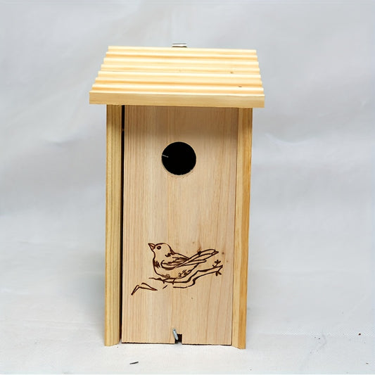 Small Bird House Nest Pine Wood Hanging Warm Bird Cage Pet Supplies