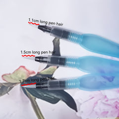 Solid Watercolor Brush Set 7pcs Flat and Round Tips