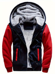 Men's Plush Fleece Hooded Jacket