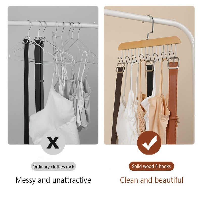 2pcs 8 Hook Underwear & Hat Storage Hanger with Hat Rack