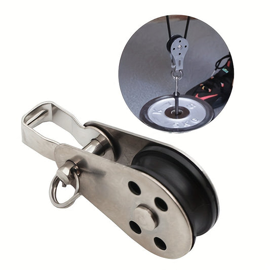 2pcs Pulley Block Hanging Wire Towing Wheel Swivel Lifting Rope For Crane Marine