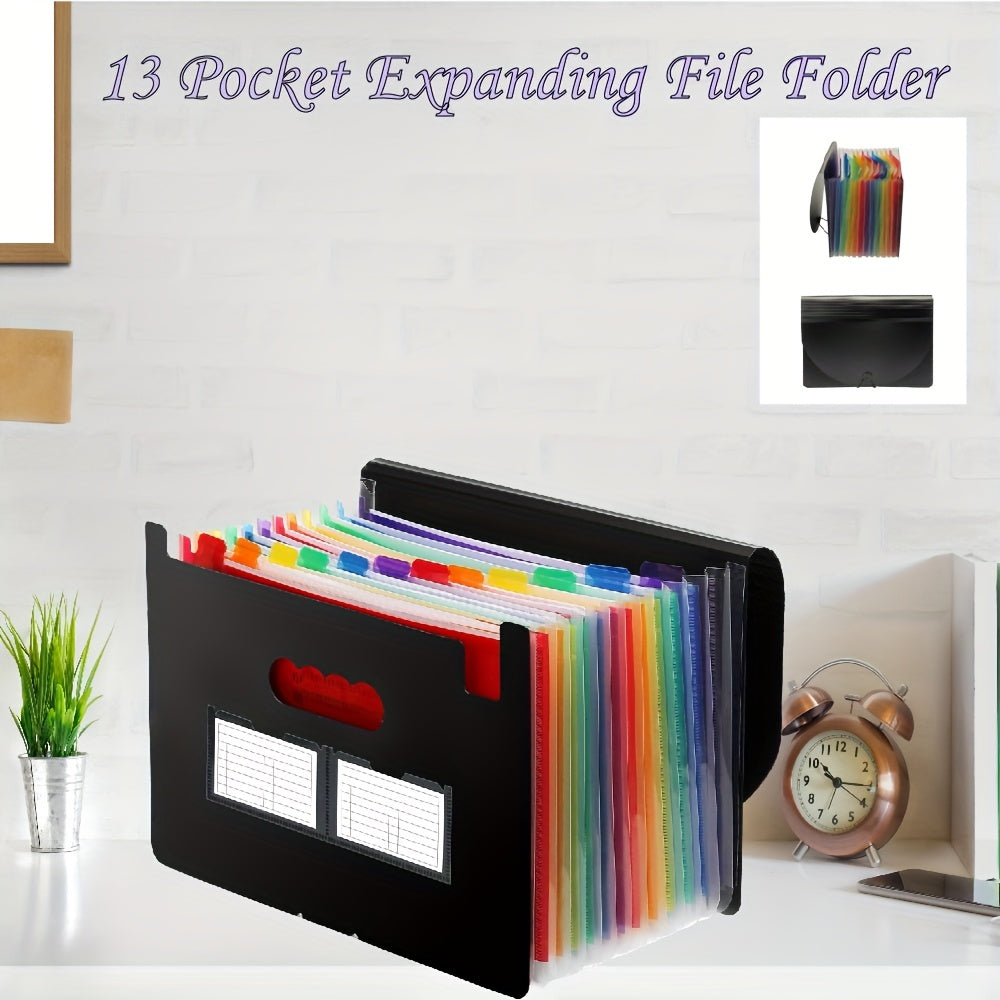 Rainbow 13 Pocket Student Organizer Bag for Office Supplies