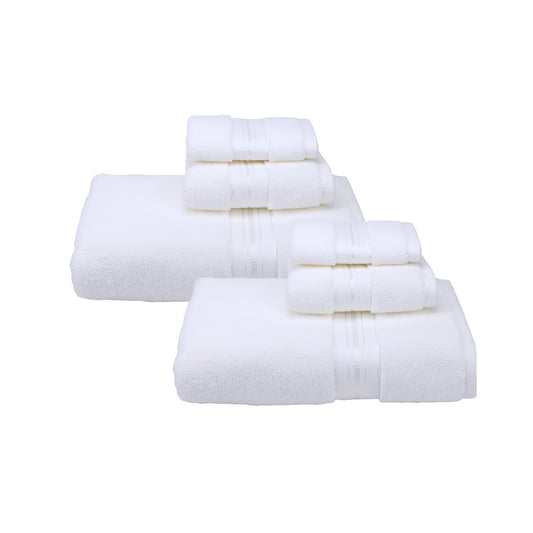 6pcs Solid Bathroom Towels Set Soft Cotton Towels - 6 Colors
