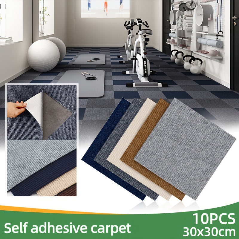 10pcs Adhesive Floor Mats Easy Installation Non Slip DIY Home Decoration