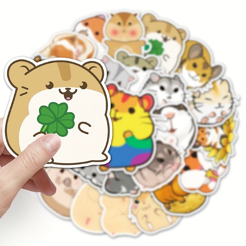 50pcs Little Hamster Cartoon Notebook Diary Decorative Waterproof Stickers