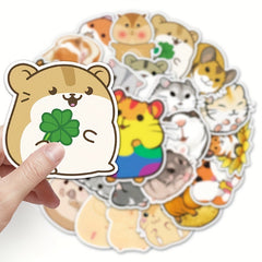50pcs Little Hamster Cartoon Notebook Diary Decorative Waterproof Stickers