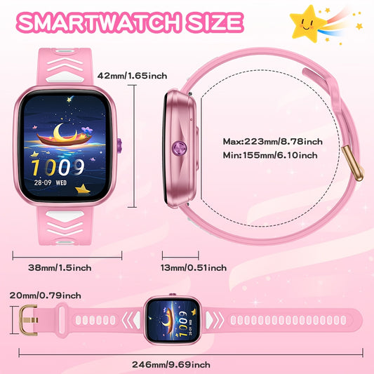 Kids Smartwatch with Wireless Calls & Messages, Educational Games, Alarm Clock