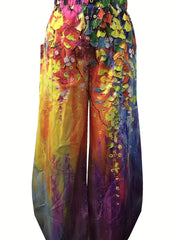 Graphic Print Wide Leg Pants Casual Loose Pants