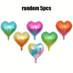 Rainbow Heart Shaped Balloons 45 72 Cm Foil Party Decoration