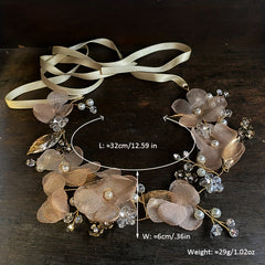 Mesh Flower Headband Crystal Wedding Bridal Hair Accessories