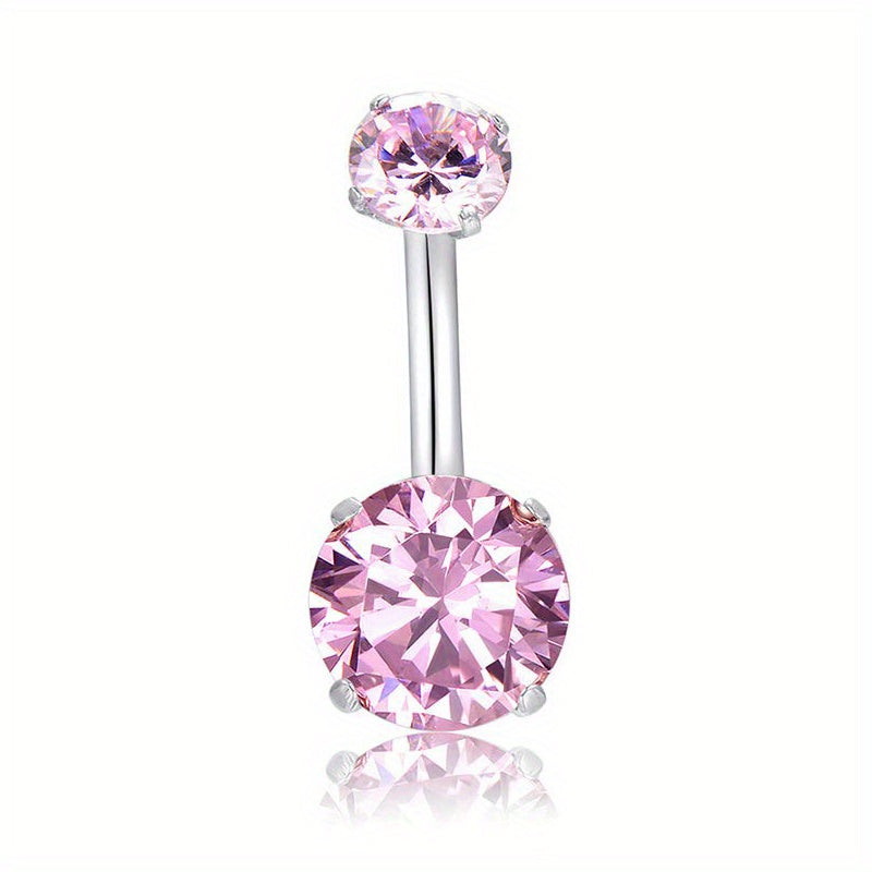14G CZ Navel Barbell Stud Body Piercing