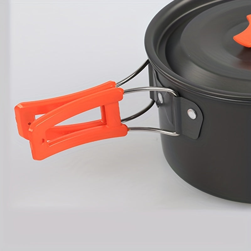 Outdoor Camping Cookware Kit Aluminum Teapot Pan Pot And Lid Set