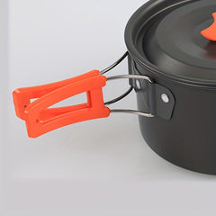 Outdoor Camping Cookware Kit Aluminum Teapot Pan Pot And Lid Set