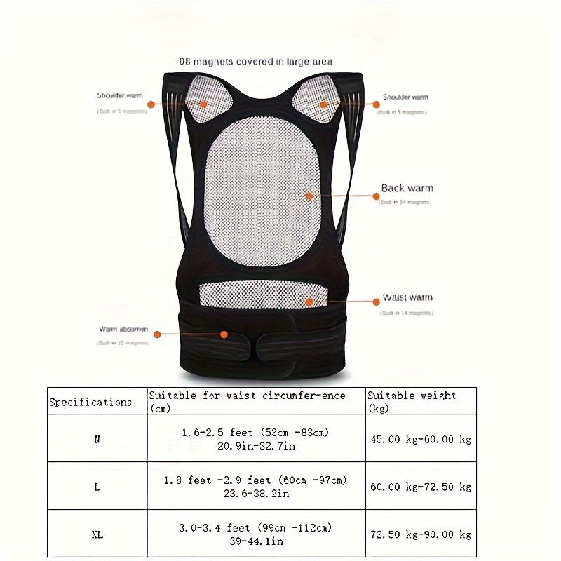 Magnetic Shoulder Warmer Waistcoat with Support Strips