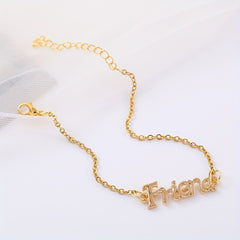 Golden Letter Bracelet & Necklace Set, Gift for Friends