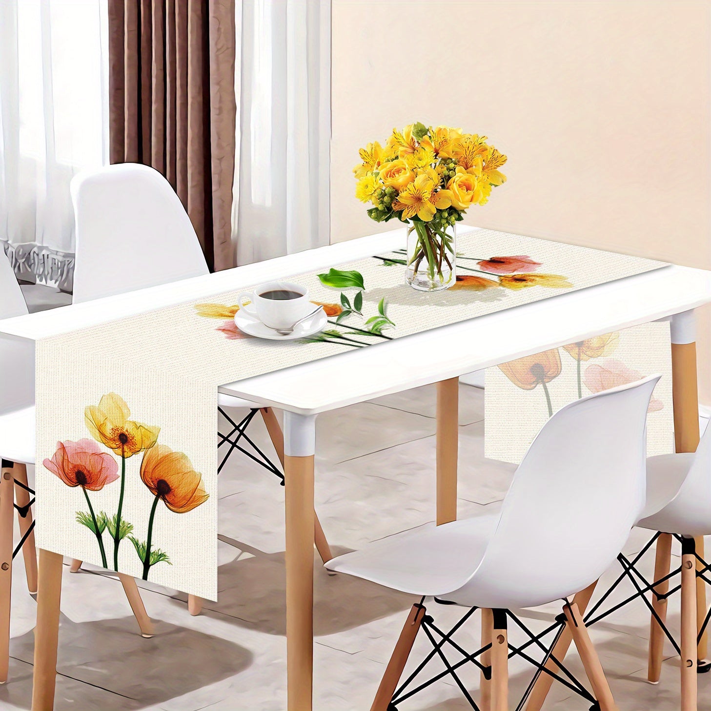 Polyester Rectangle Table Runner Balinese Pleated Holiday Decoration