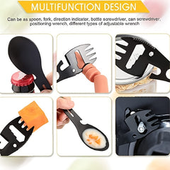 10 in 1 Spork Stainless Steel Utensil Can Opener Multi-Tool for Camping Hiking