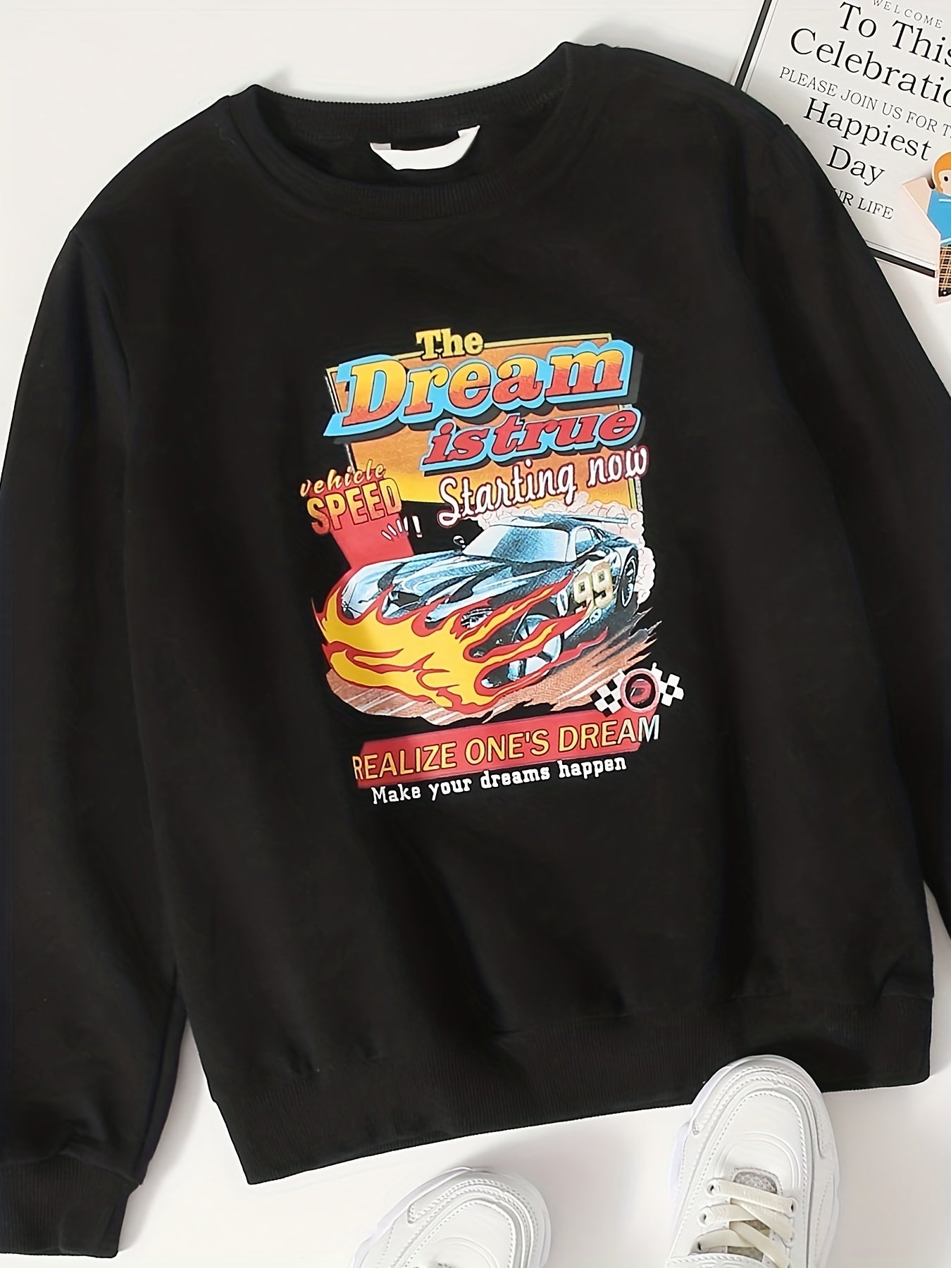 Racing Car And THE DREAM IS Boys Sweatshirt