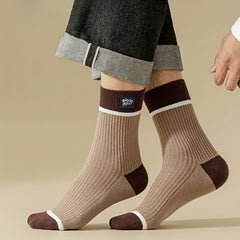 Men's Business Socks Mid Calf Sweat Absorbing Anti Odor Sports Socks