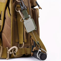 Metal Buckle Keychain With Clip & Retractable Wire Rope