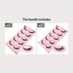 5 Pairs Soft False Eyelashes Fluffy Natural Look Faux Mink Eyelashes