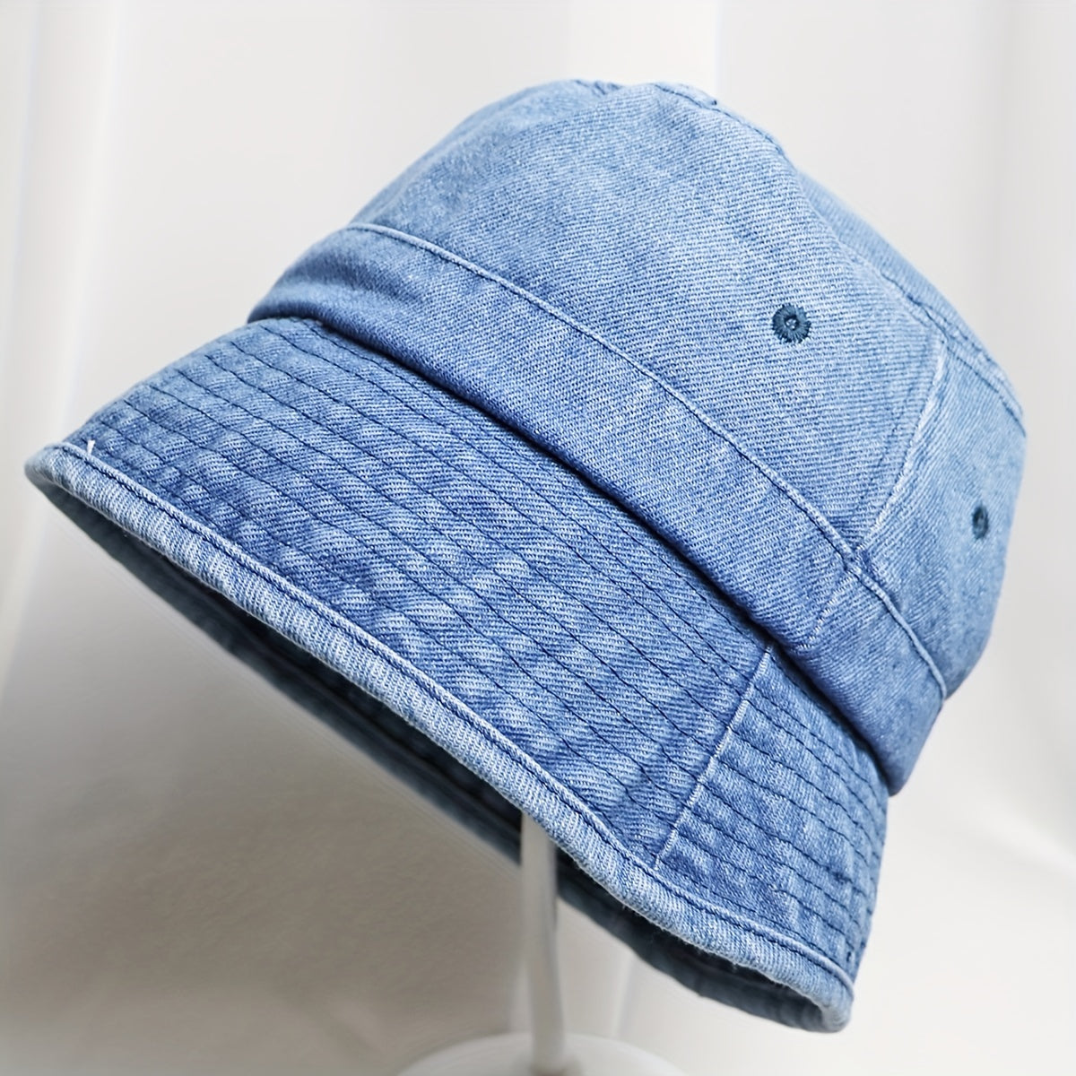 Distressed Denim Bucket Hat Casual Sunscreen Fisherman Cap