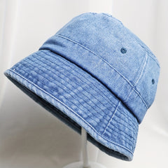 Distressed Denim Bucket Hat Casual Sunscreen Fisherman Cap