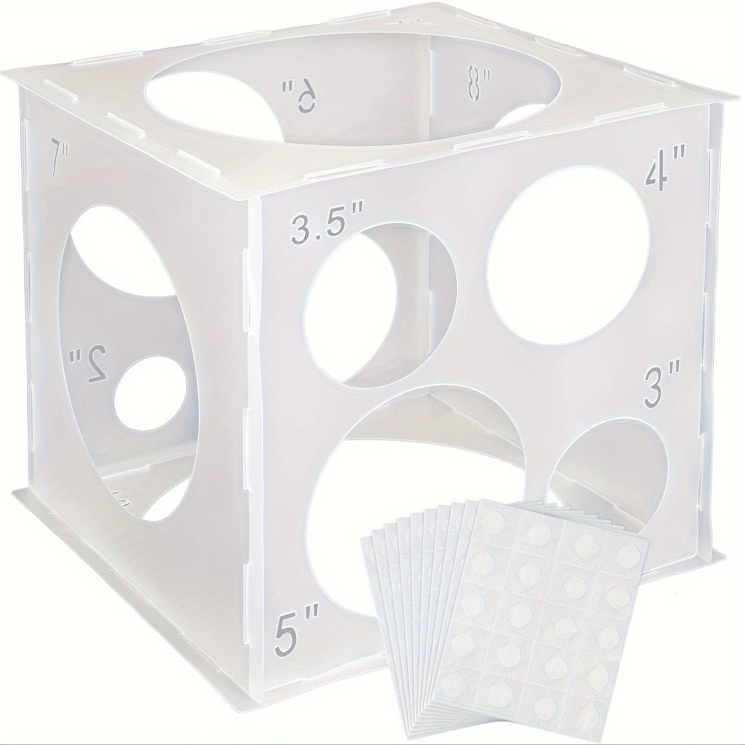 10 Inch Collapsible Plastic Balloon Sizer Box Cube - Balloon Size M