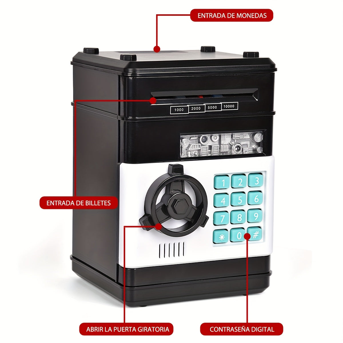Kids ATM Money Box Interactive Safe with Coin & Bill Slot