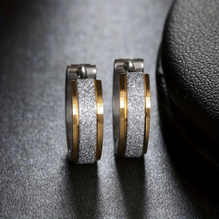 Vintage 18k Plated Stainless Steel Hoop Earrings for Women